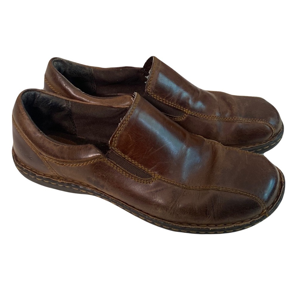 BOC born concept c39848 brown leather casual slip on loafer shoes sneakers